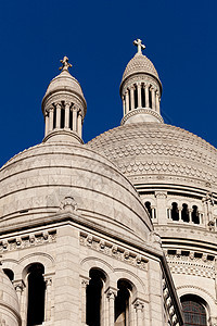 法国巴黎Montmartre 蒙马特历史晴天建筑石头建筑学遗产圆顶城市旅行天炉图片
