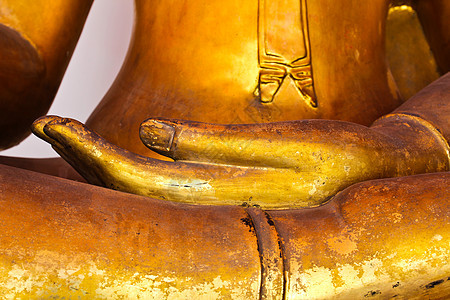 在泰国的Wat Pho佛雕塑宗教寺庙上帝旅行佛教徒历史文化金子建筑图片