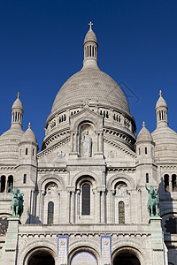 法国巴黎Montmartre 蒙马特圆顶晴天石头旅行天炉遗产城市建筑建筑学旅游图片