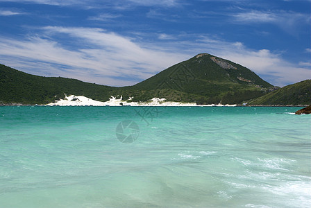 巴西里约热内卢 的晶状绿绿海上的船只海洋全景阳光天堂热带潜水娱乐太阳旅游航行图片