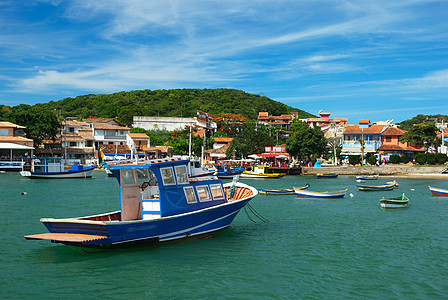 巴西的海上船只热带旅行海浪旅游透明度太阳晴天海岸全景植被图片