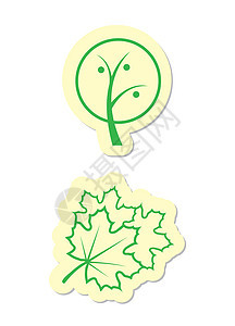 图标季节环境树干装饰花园森林绿色植物插图夹子图片