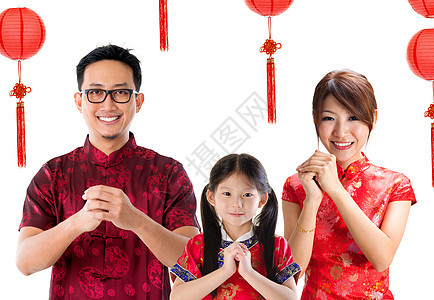 中文家庭问候父母灯笼女性孩子裙子多样性享受手势姿势戏服图片