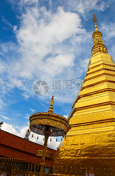 泰国法拉的寺庙建筑学佛教徒文化宝塔佛塔虎年蓝色传统旅游旅行图片