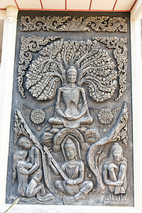 墙上古老的古老布丁雕塑上帝雕像男人神社祷告信仰宗教寺庙精神文化图片