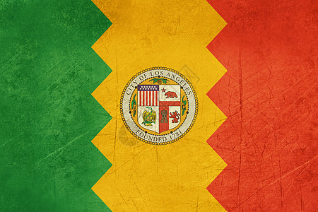 洛杉矶市旗城市界面插图旗帜纹章图形化国家图标水平横幅背景图片