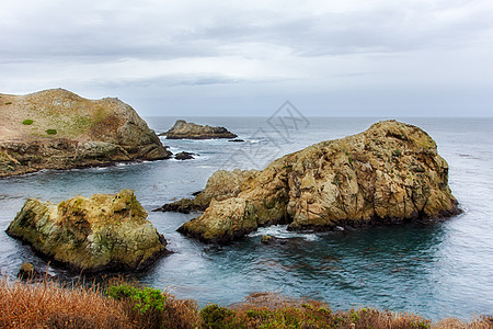 Point Lobos州自然保护区海洋外景保护区地质生态栖息地悬崖构造岩石海景图片