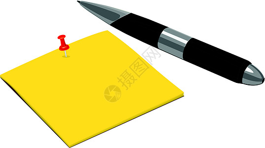 笔记和笔警告阴影杂志商业记录图钉邮政黄色备忘录别针图片