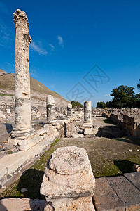 古代贝谢发掘柱子古董帝国考古学旅游阴影天空旅行灾难图片