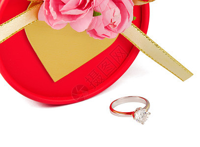 结婚戒指庆典妻子订婚珠宝展示盒子婚礼钻石丈夫礼物图片