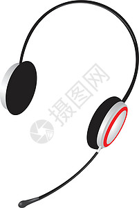 耳听器电话绘画操作员服务耳机麦克风技术插图图片
