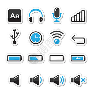 电子设备/计算机软件图标作为标签贴在标签上图片