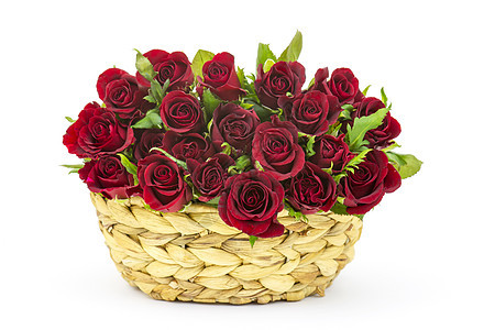 篮子中的红玫瑰婚姻植物群墙纸妈妈礼物花瓣紫色叶子周年展示图片