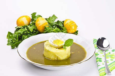 酸酸苏冻酱汤奶油抛光叶子青菜芳香植物美食维生素午餐土豆图片