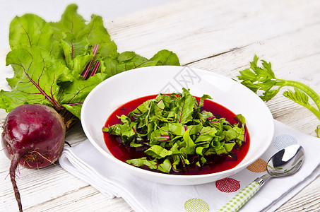 青春新鲜甜菜根的蔬菜汤片洋葱营养芳香种子厨房植物生物午餐烹饪维生素图片