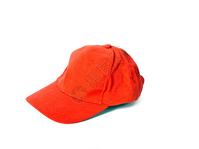 红色上限白色水平运动衣服闲暇棒球帽子空白太阳棉布图片