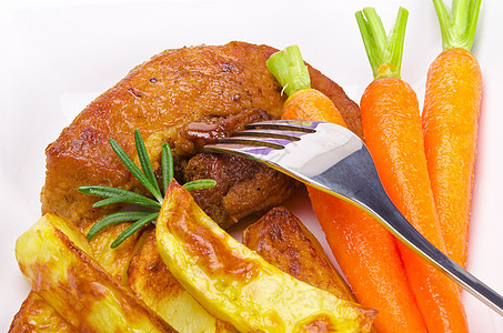 烤土豆蔬菜餐厅火腿炙烤橙子猪肉饮食厨房萝卜美食图片