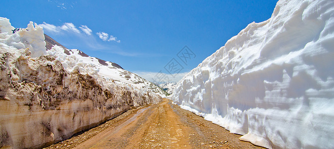 科罗拉多圣胡安山脉从阿尼玛斯福克斯到辛纳蒙山口的雪墙图片