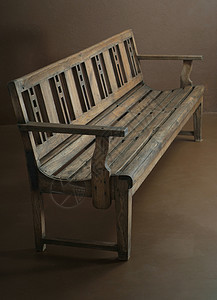 经典木制板椅子硬木板条座位木头家具棕色木板风化图片