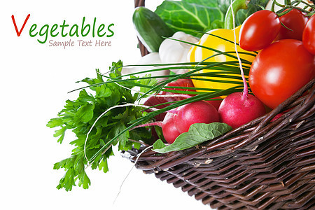 篮子市场饮食香菜蔬菜辣椒黄瓜叶子柳条厨房季节图片