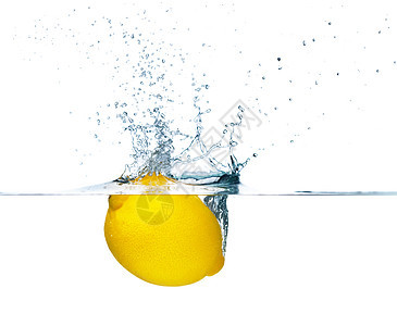 柠檬喷洒水果果汁运动饮食液体食物黄色白色飞溅图片