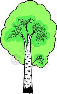 卡通插画植被绿色卡通片叶子植物树林木头植物群树干图片