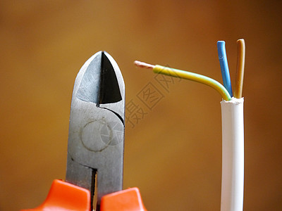 电线剪接和电线锤子扳手家庭车削器具硬件螺丝刀剪裁蓝色修理图片