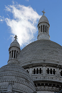 巴黎Montmartre圣心巴西公司圆顶建筑胭脂照片磨坊假期首都楼梯景点蓝色图片