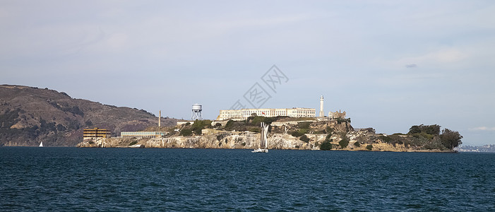 旧金山Alcatraz监狱海洋海岸天空蓝色吸引力日落城市博物馆旅游假期图片