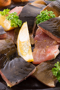 圆角车树叶产品食物饮食海鲜胡椒香料鱼片厨房小吃图片