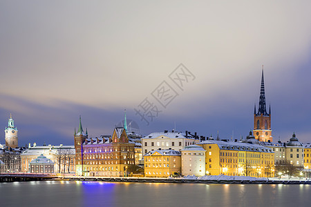 Gamla Stan 旧城斯德哥尔摩地标建筑学全景港口交通建筑旅行风景地平线大厅图片