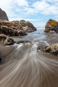 鲁比海滩的水流流入图片