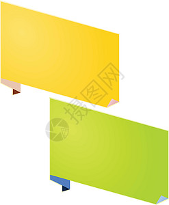 黄纸和绿纸纸注数据笔记纸标签商业备忘录邮政笔记白色办公室背景图片