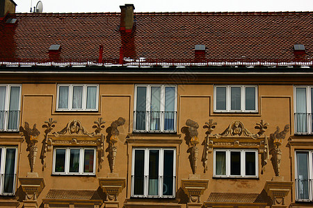 德国慕尼黑一栋大楼详情街道窗户房屋建筑学作曲家住宅旅游房子旅行城市图片