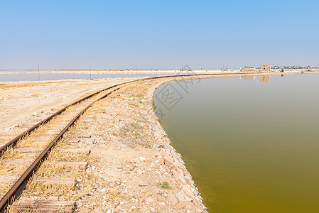 印度Sambhar盐湖铁路图片