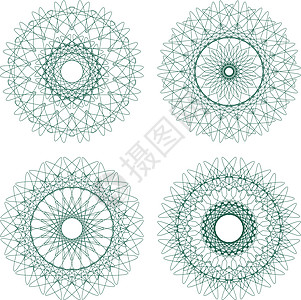 一套矢量结头节玫瑰花框架证书圆圈风格边界徽章角落蕾丝椭圆文凭图片