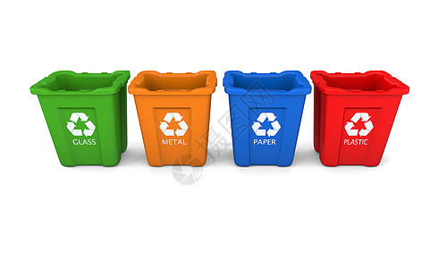 循环回收箱绿色金属插图塑料回收玻璃环境垃圾箱生态垃圾图片