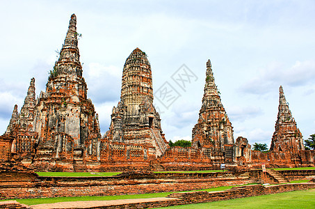 寺庙 泰国Ayutthaya历史公园宗教建筑学文化古董旅游游客地标宝塔历史性佛塔图片