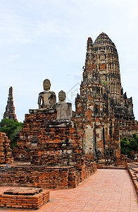 寺庙 泰国Ayutthaya历史公园神社建筑学建筑文化游客考古学宝塔佛教徒巅峰地标图片