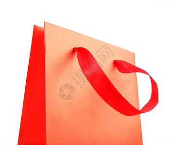 红色纸袋白色背景的纸袋购物袋店铺解雇礼物市场购物者纸板顾客盒子销售空白背景