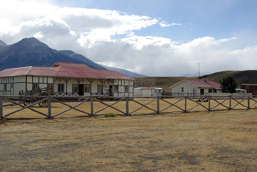 智利牧场乡村草原荒野农村建筑学外壳国家农场房子风景图片