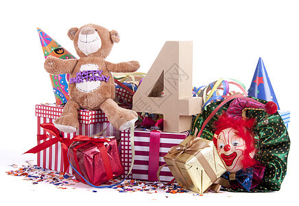 儿童生日在政党气氛中的年龄数字以年龄计孩子周年帽子派对纸盒盒子幸福庆典纪念日展示图片