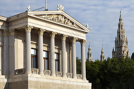 奥地利维也纳历史纪念碑城市议会教会风格首都历史性图片