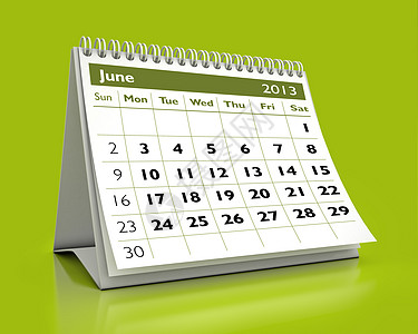 2013年6月日历日记日程时间数字商业组织白色公司背景