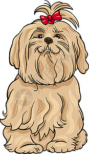 麦芽狗漫画插图宠物尾巴吉祥物鼻子卡通片褐色奶油快乐长发剪贴画图片