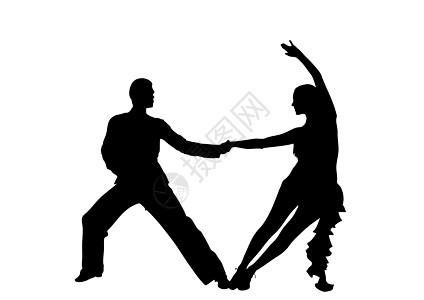 舞蹈员插图男人运动舞蹈家拉丁舞蹈女士剪影探戈夫妻背景图片