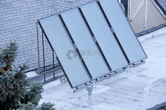 太阳板在天体上力量控制板阳光细胞环境活力集电极烟囱房子生态图片
