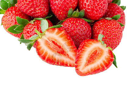 开胃草莓浆果甜点果味红色白色水果图片