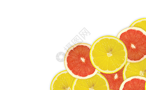 柑橘切片摘要背景 特写 工作室照片橙子食物柠檬肉质黄色柚子水果宏观摄影圆圈图片