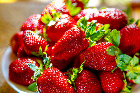 草莓食物反射水果宏观养分营养饮食浆果甜点种子图片